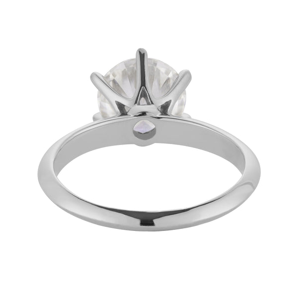 Florentine Classic Solitaire, Round Hearts & Arrows Engagement Ring, Knife Edge