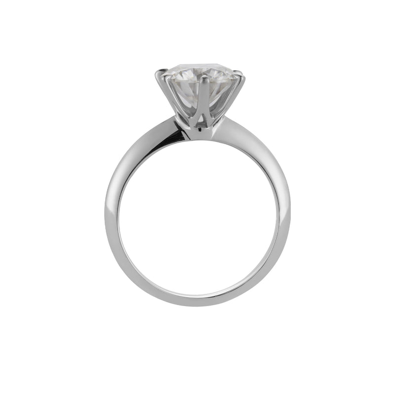 Florentine Classic Solitaire, Round Hearts & Arrows Engagement Ring, Knife Edge