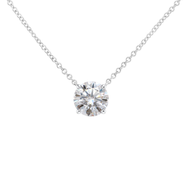 Florentine Classic Solitaire, Round Hearts & Arrows Necklace